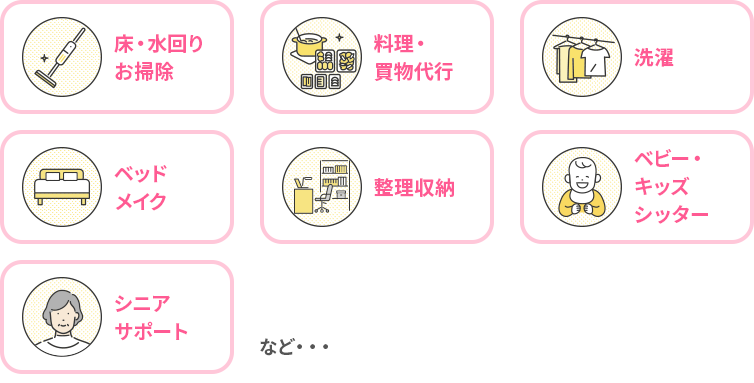掃除・洗濯・ベッドメイク など..
